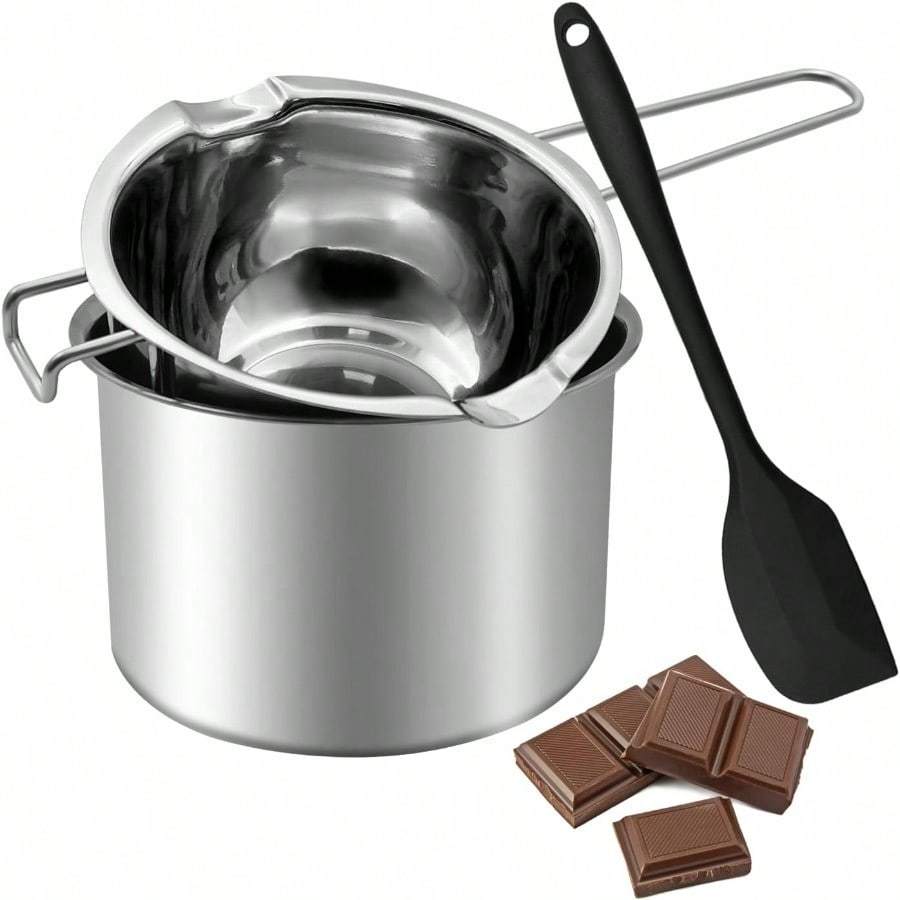 Soap Making Double Boiler - Doppelkessel-Topf-Set, Edelstahl-Schmelztiegel mit Silikonspatel für die