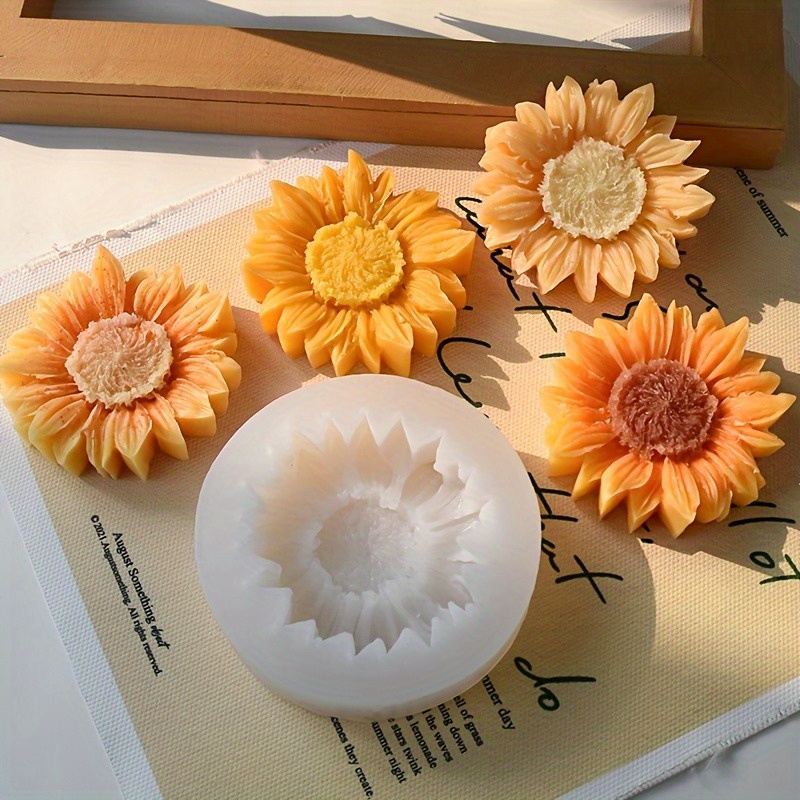 Soap Making Guide - Lebendige 3D-Sonnenblumen-Silikonform für Kerzen & Seifen