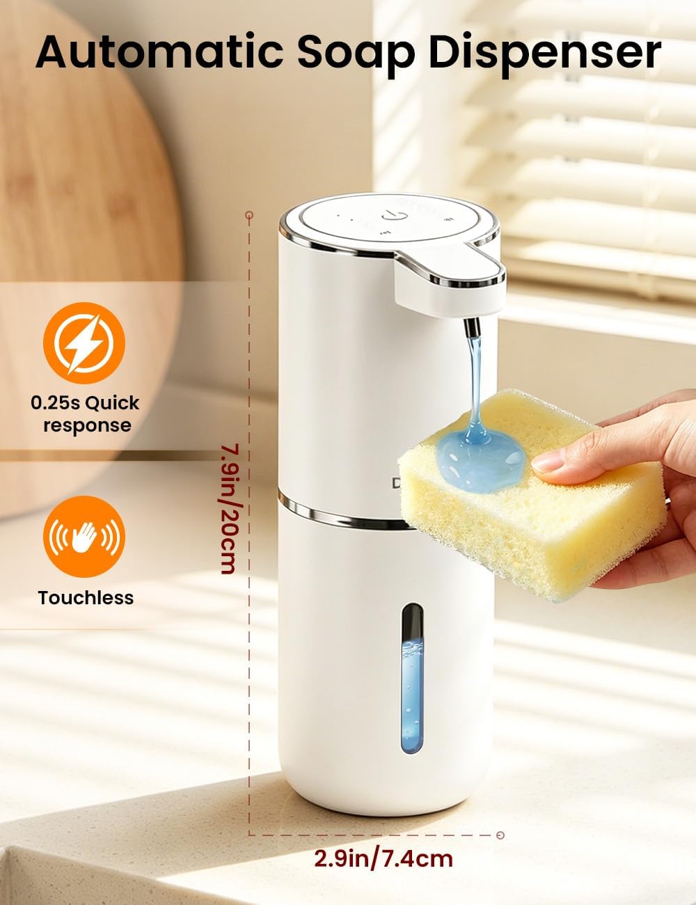 Soap Making Machine - 380ML Kapazität, Lichtanzeige, 4-stufig einstellbare Schaum-/Flüssigkeitsmodi,