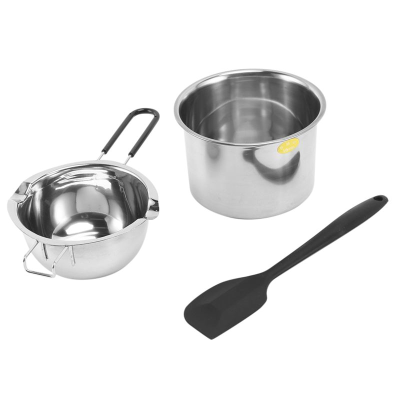 Soap Making Double Boiler - ABKS-4X Doppelkessel-Set aus Edelstahl mit Silikonspatel