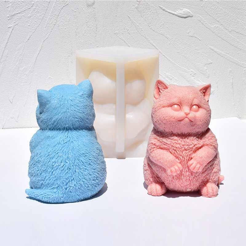 3D Fat Cat Silikon-Kerzenform, – Soap Making Animal Fat Bewertung und Preis