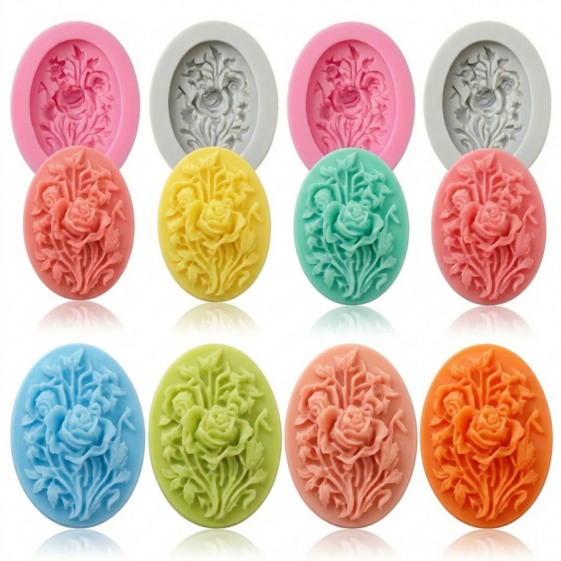 4 Silikonformen in Blumenform, – Soap Making Guide For Beginners Bewertung und Preis
