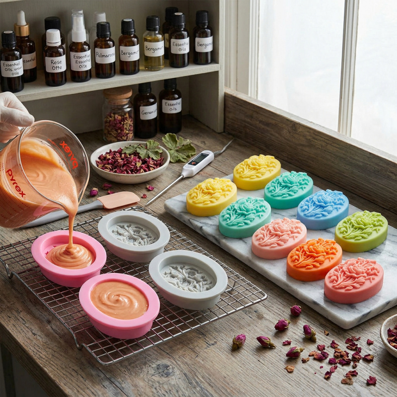 4 Silikonformen in Blumenform, – Soap Making Guide For Beginners Bewertung und Preis